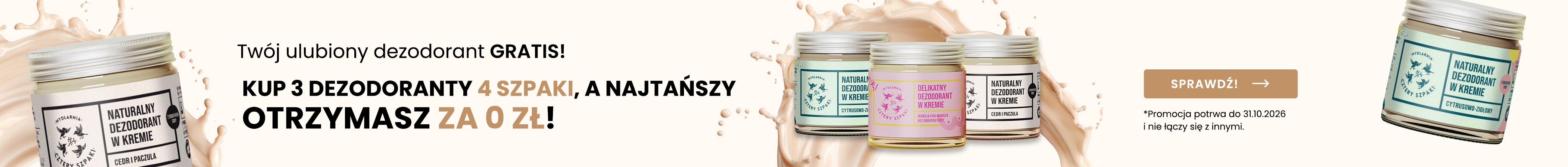 Dezodoranty Mydlarnia 4 Szpaki - 2 + 1 GRATIS!