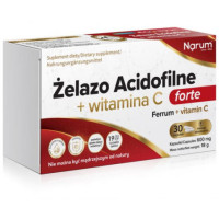 Narum Żelazo Acidofilne + witamina C 600 mg, 30kaps