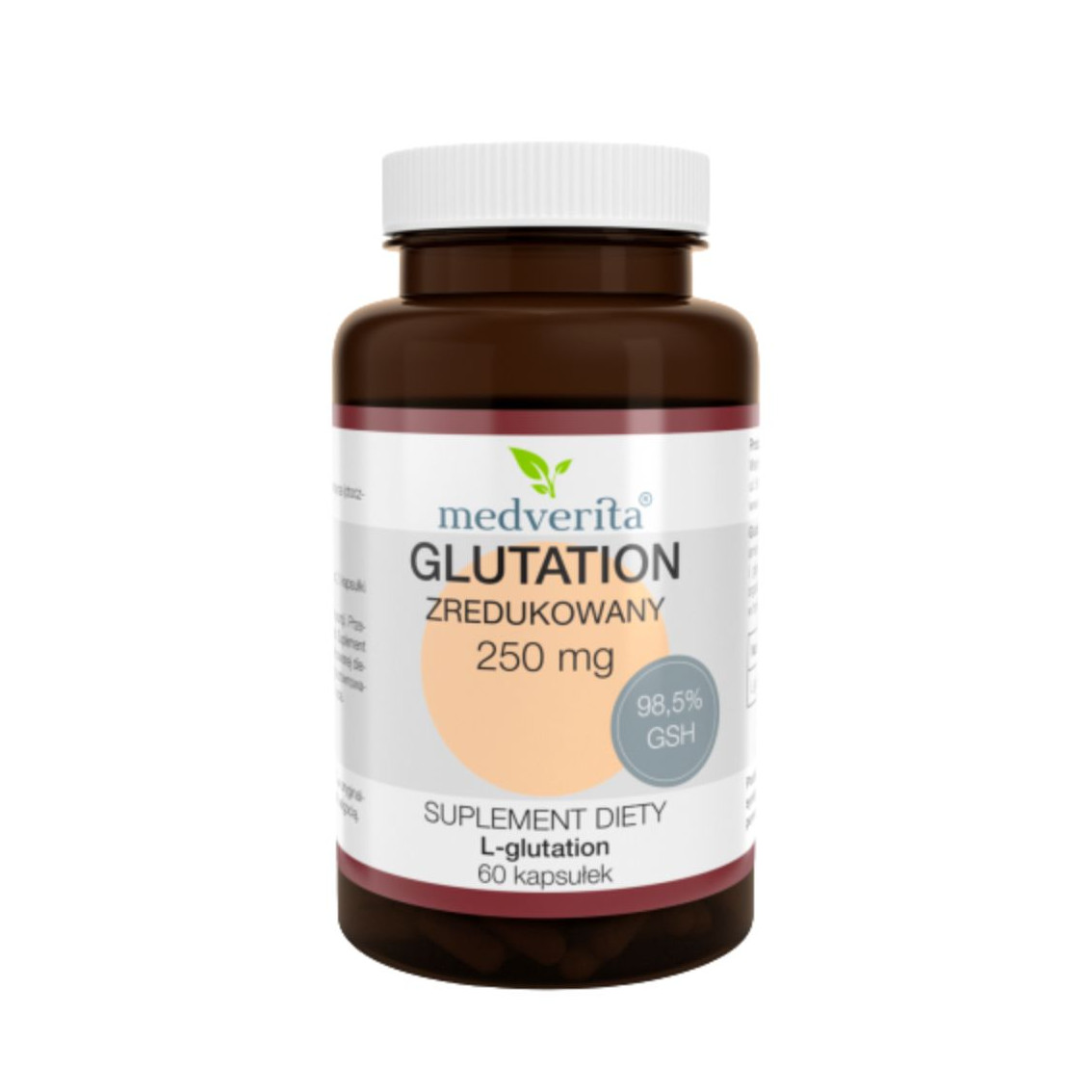 glutathione po polsku Glutation zredukowany 250 mg Medverita 60 kaps | Glutation