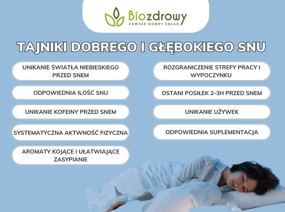 Tajniki dobrego i głębokiego snu - infografika