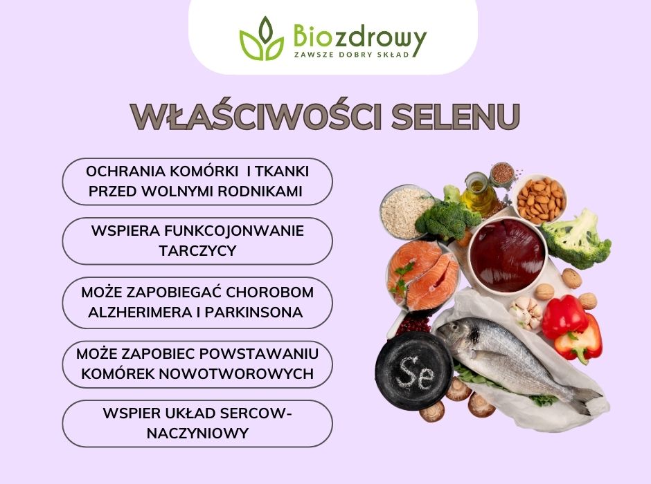 Właściwości selenu - infografika