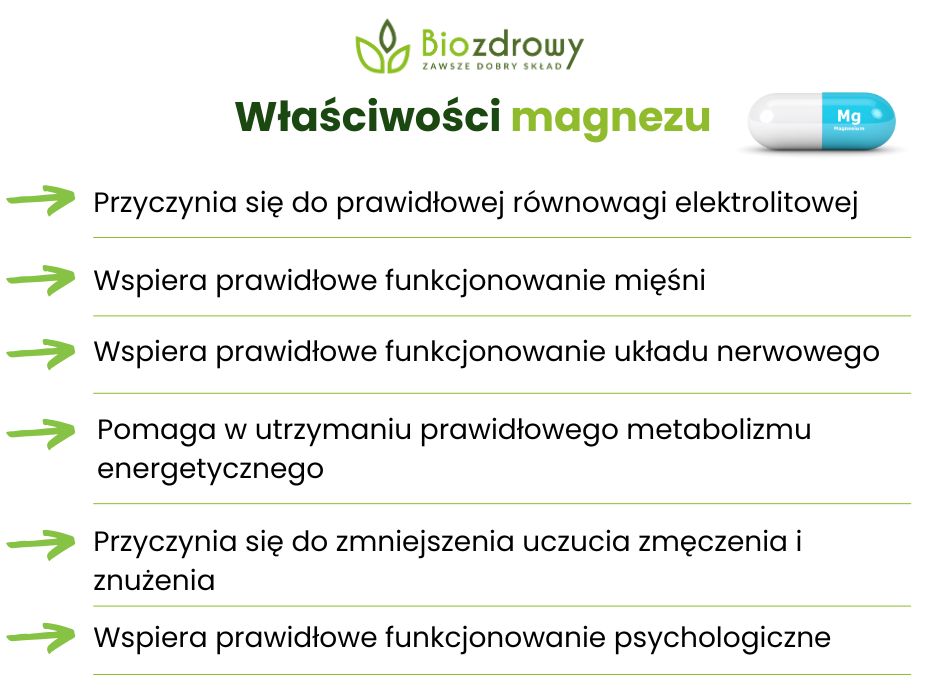 Właściwości magnezu - infografika