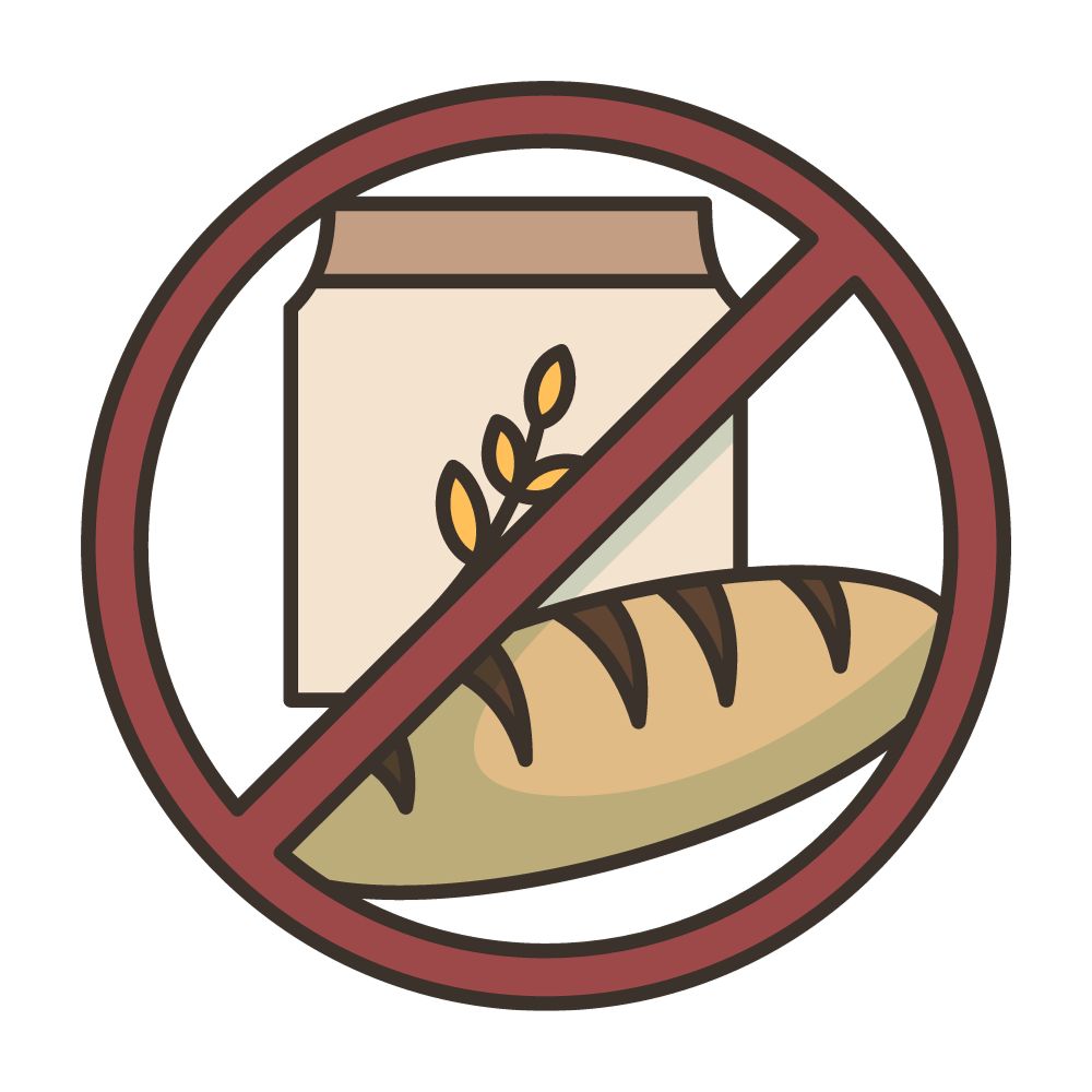dieta low carb - znak przekreślonego chleba i mąki - grafika