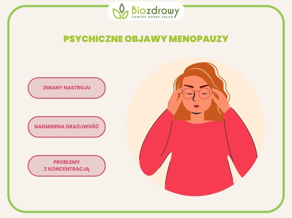 infografika psychiczne objawy menopauzy