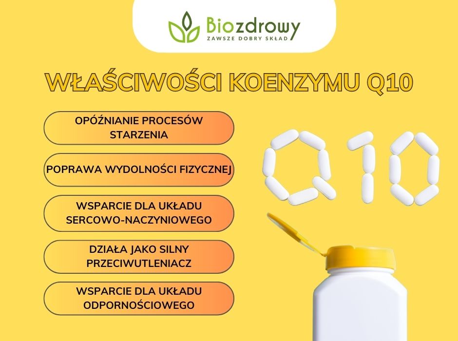 Właściwości koenzymu q10 infografika