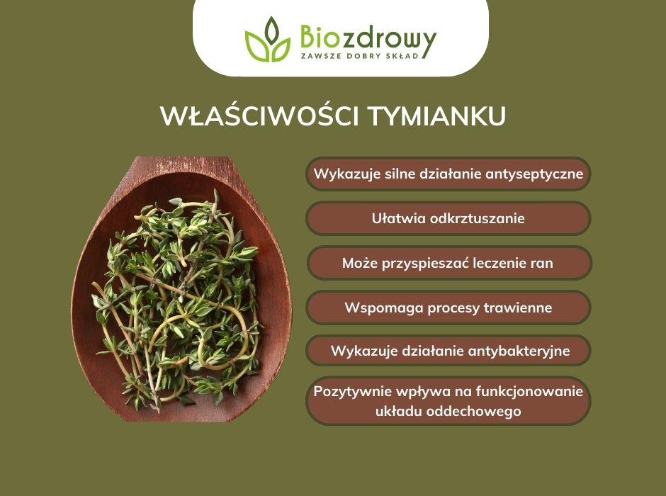 Właściwości tymianku - infografika