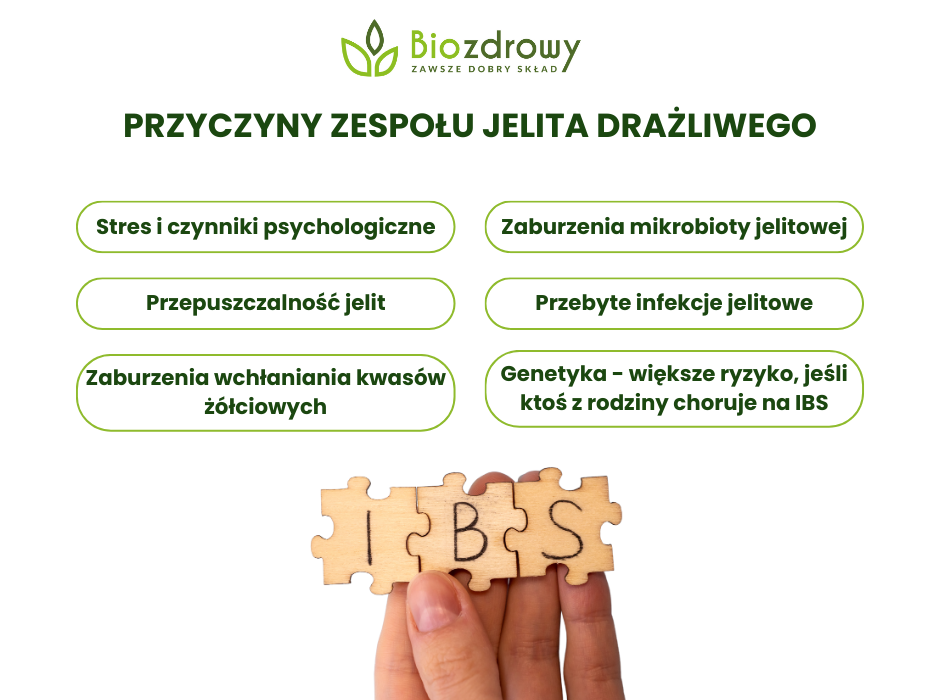 Przyczyny zespołu jelita drażliwego - infografika