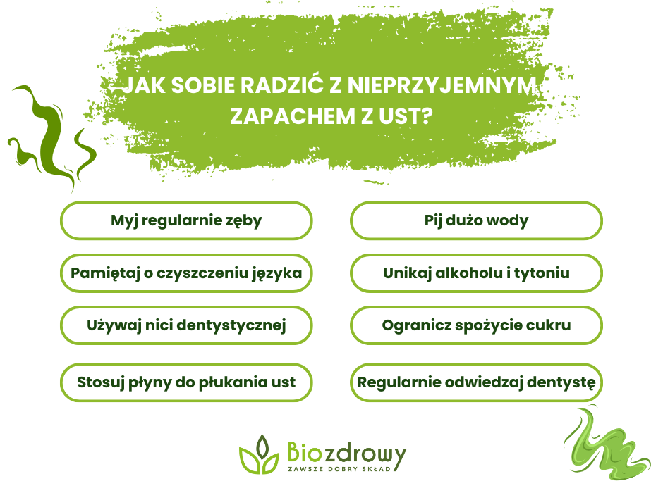 Jak sobie radzić z nieprzyjemnym zapachem z ust? - infografika