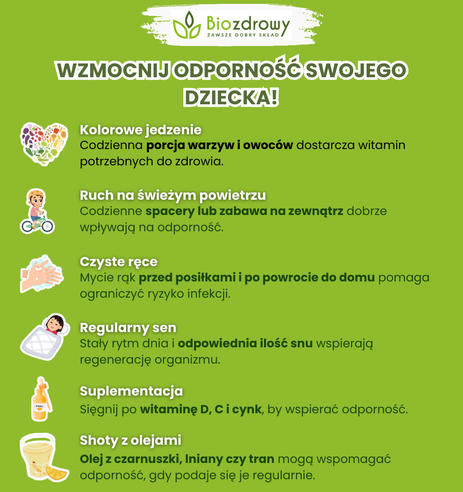 Wzmocnij odporność swojego dziecka - infografika