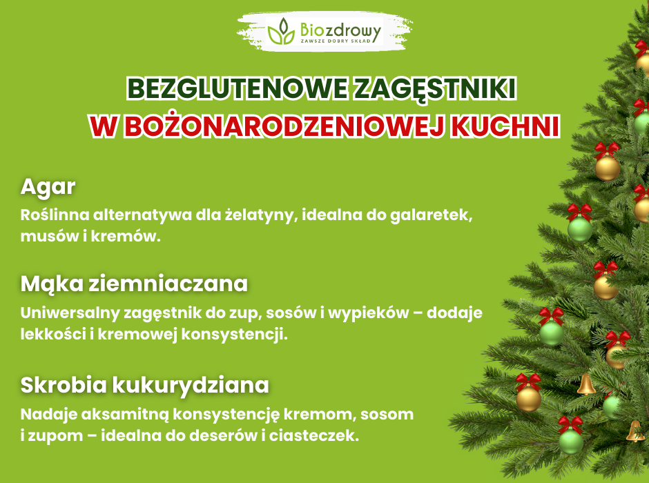 Bezglutenowe zagęstniki w bożonarodzeniowej kuchni - infografika