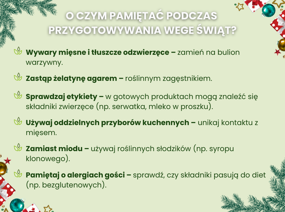 O czym pamiętać podczas przygotowywania wege świąt? - infografika