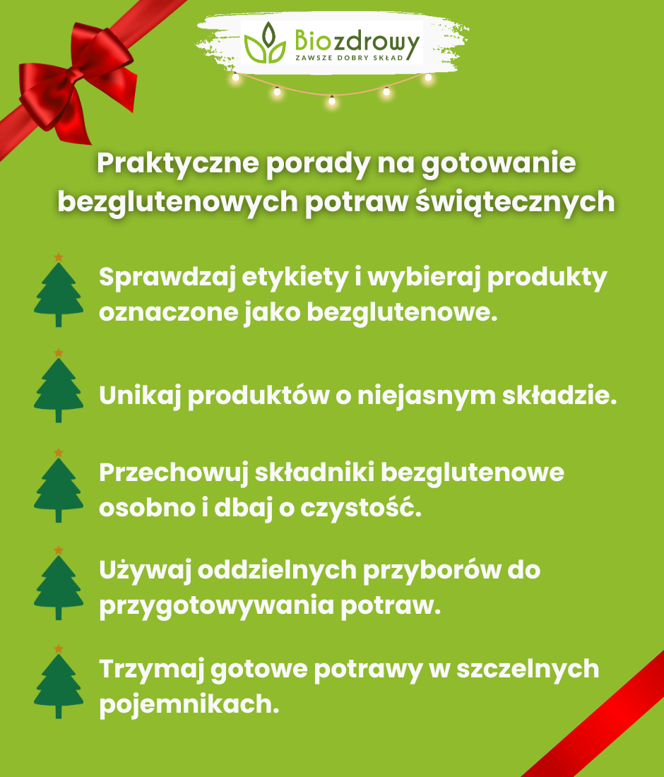 Praktyczne porady na gotowanie bezglutenowych potraw świątecznych - infografika