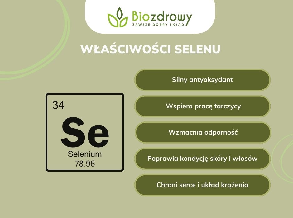 Właściwości selenu - infografika