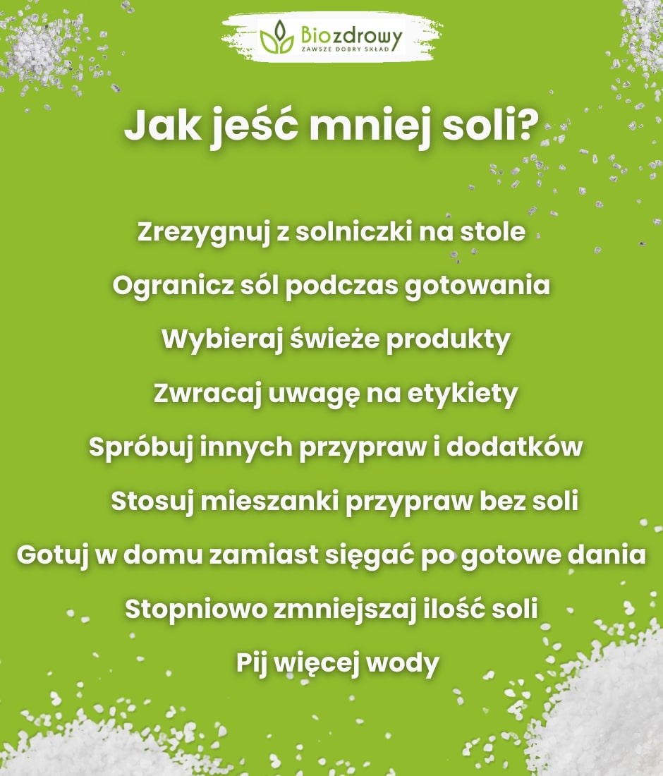 Jak jeść mniej soli - infografika