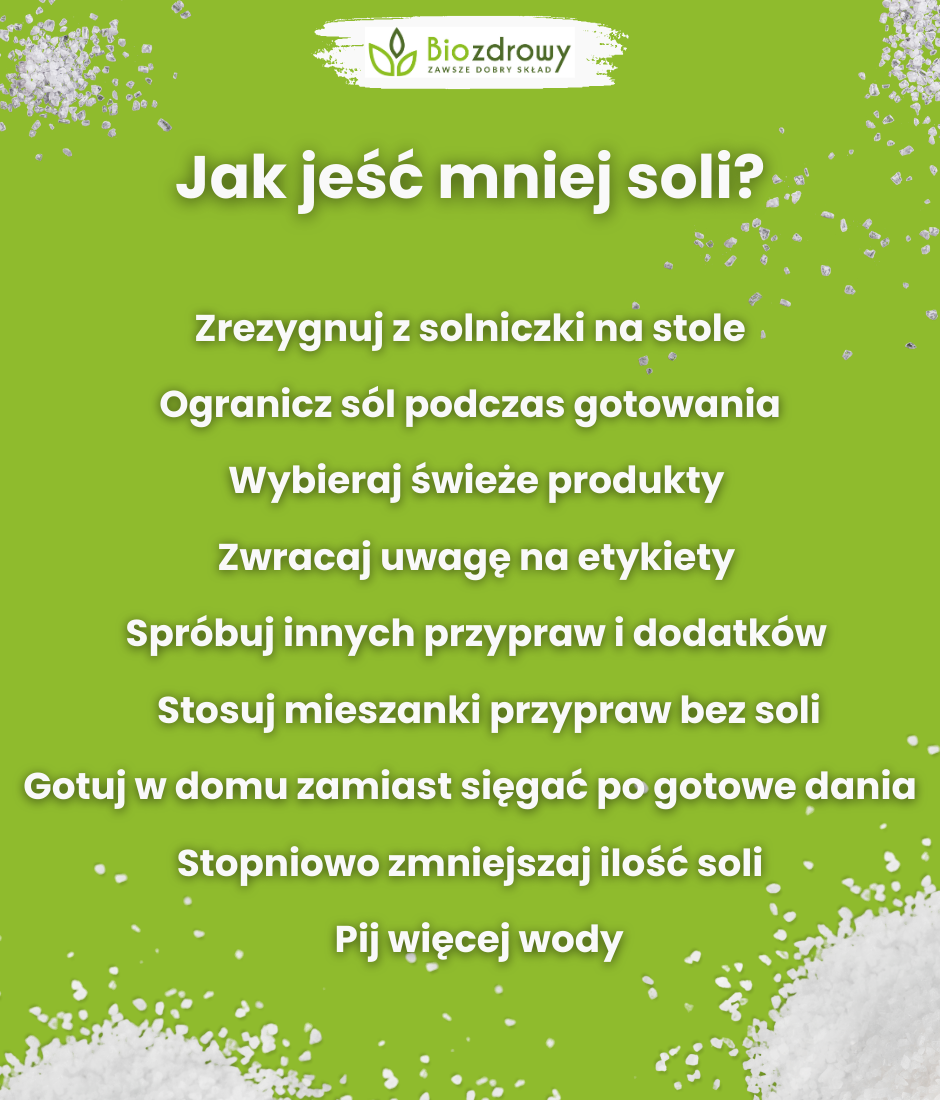 Jak jeść mniej soli? - infografika