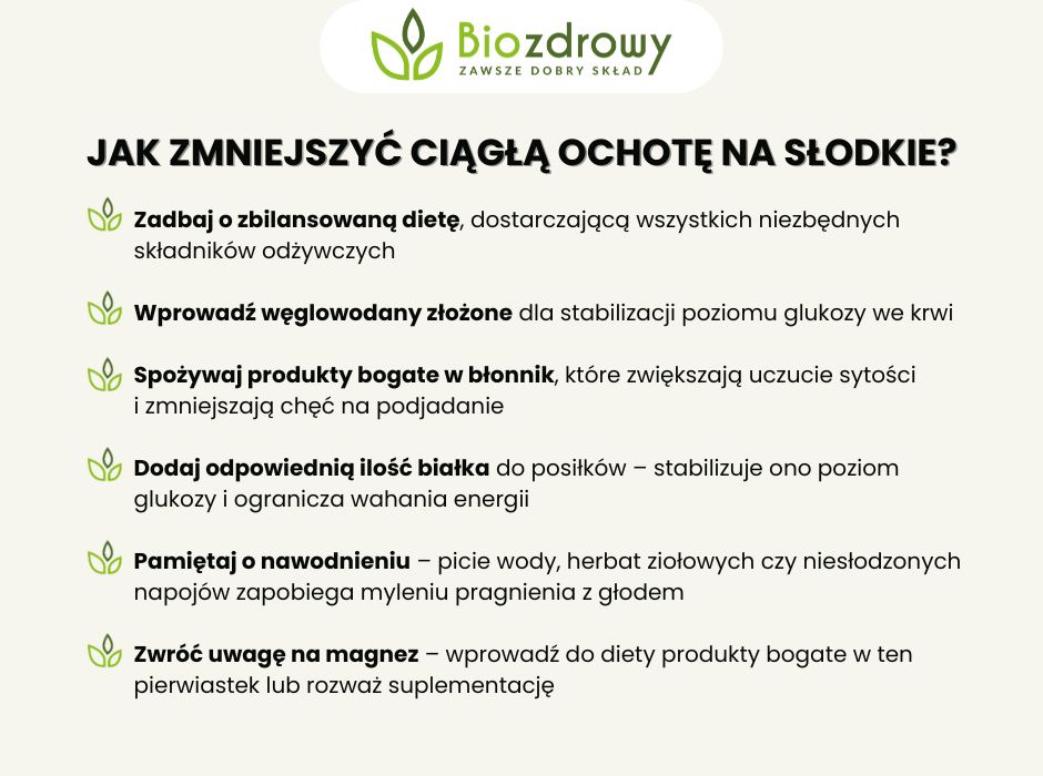 Jak zmniejszyć ciągłą ochotę na słodkie - infografika