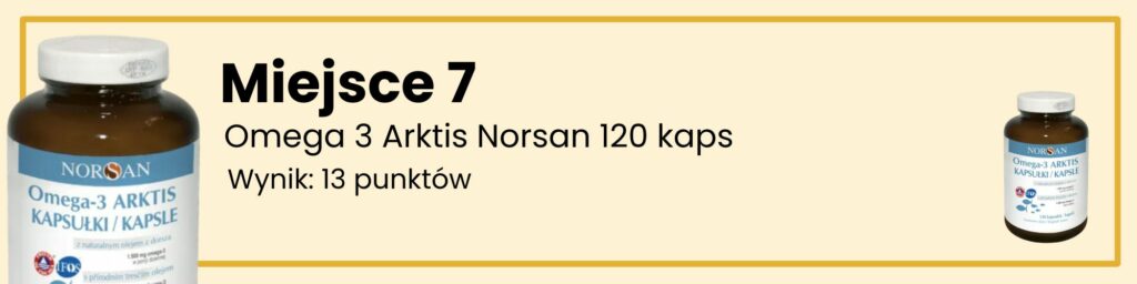 Omega 3 Arktis Norsan 120 kaps miejsce 7 najlepsze omega 3 z czystą etykietą