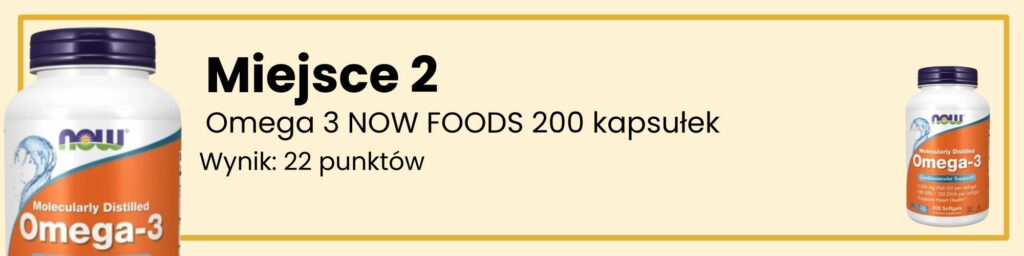 Omega 3 NOW FOODS 200 kapsułek 2 miejsce - ranking