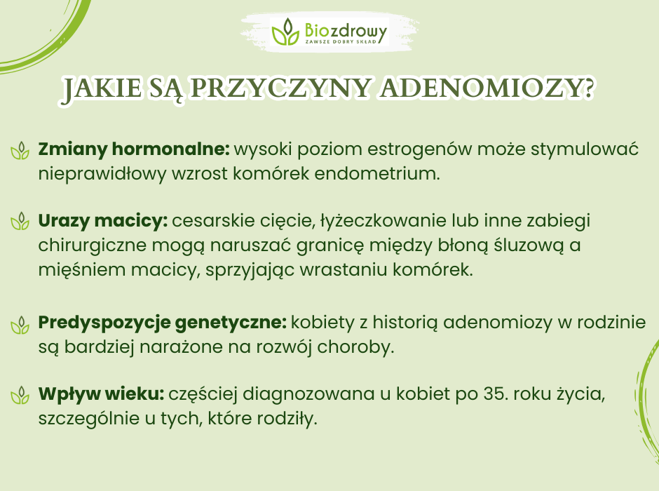 Przyczyny adenomiozy - infografika