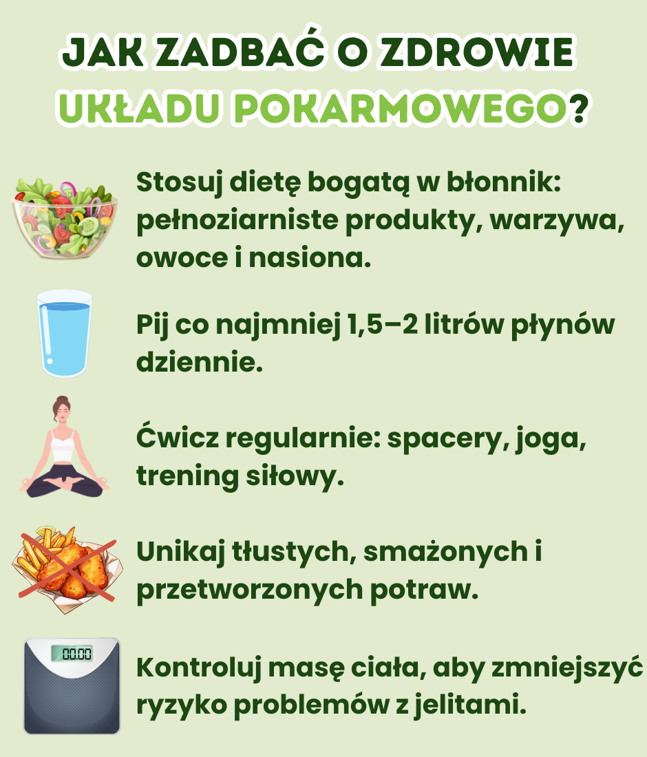 Jak zadbać o zdrowie układu pokarmowego - infografika