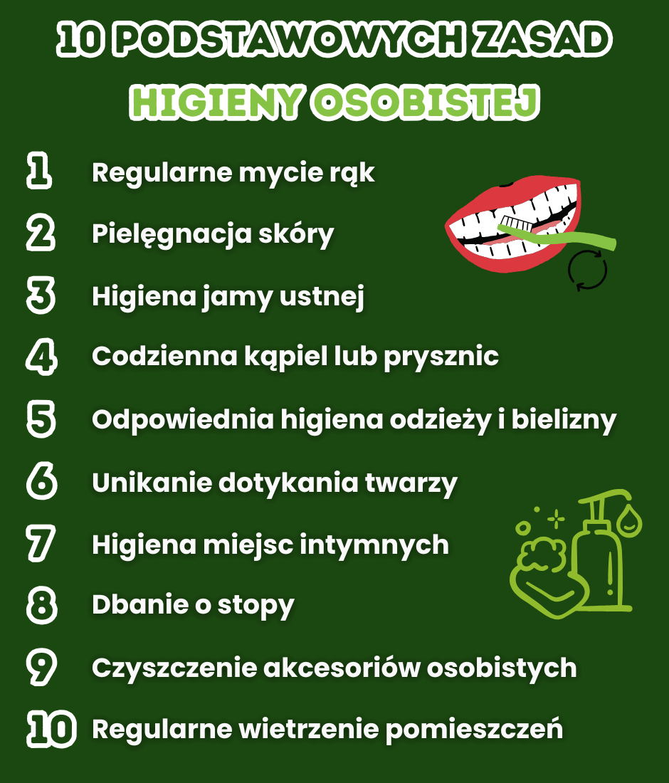 Podstawowe zasady higieny osobistej - infografika