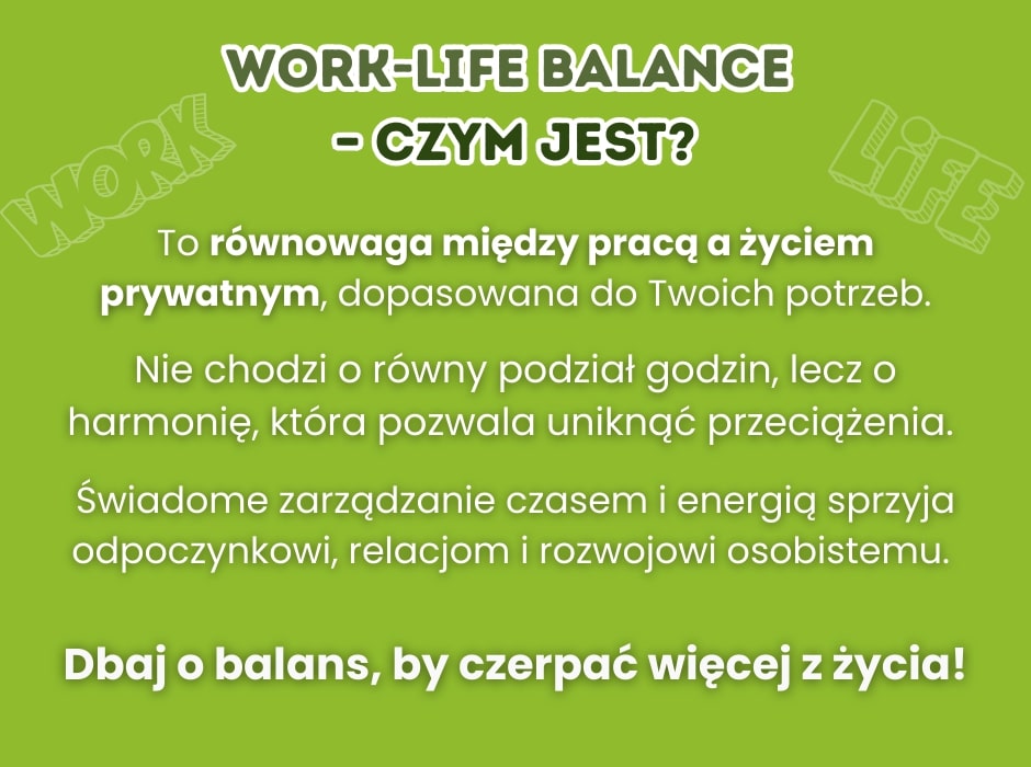 Work-life balance czym jest - infografika