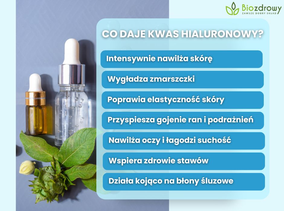 Co daje kwas hialuronowy? - infografika