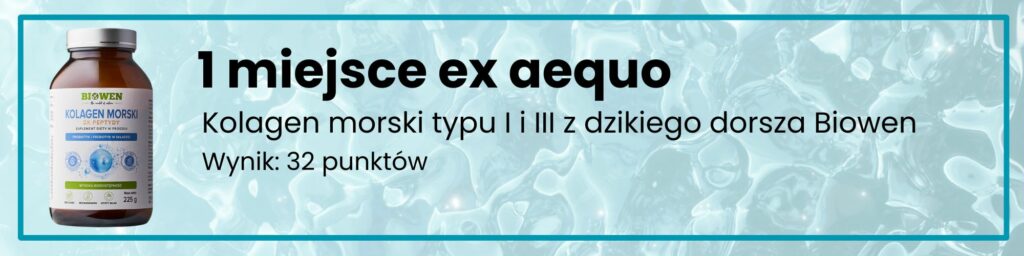 Kolagen morski typu I i III z dzikiego dorsza Biowen 1 miejsce ex aequo w rankingu kolagenów do picia