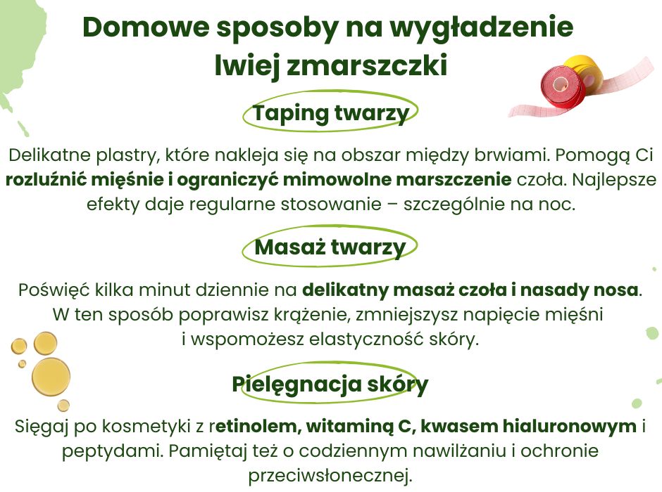 Domowe sposoby na lwią zmarszczkę - infografika