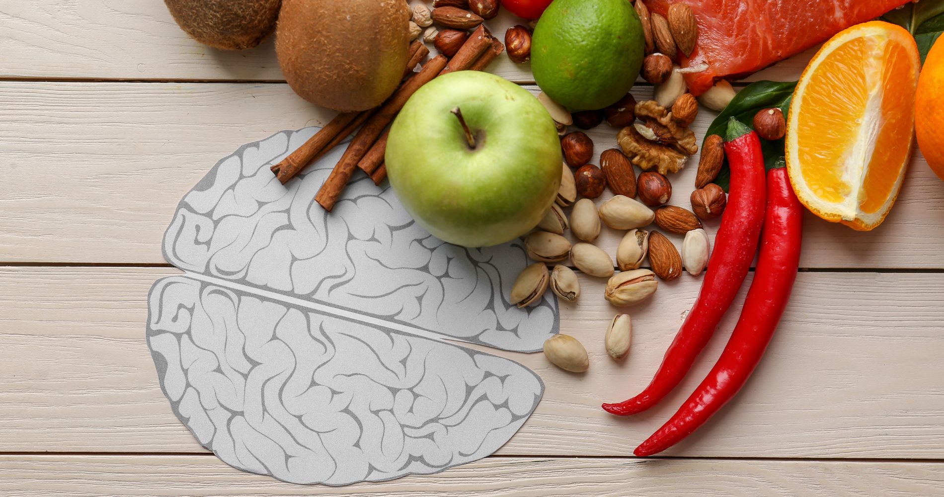 Produkty spożywcze wspierające neuroplastyczność mózgu i zdrową dietę dla funkcjonowania układu nerwowego.