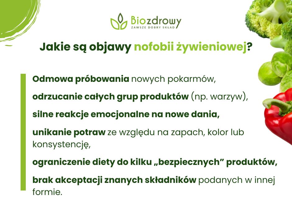 Jakie są objawy nofobii żywieniowej? - infografika