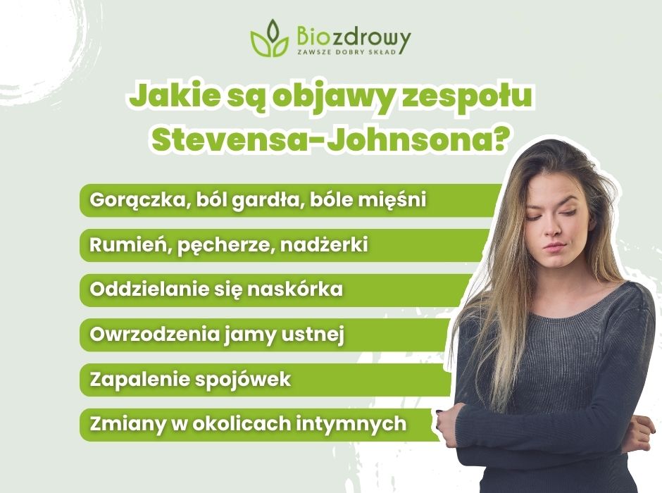 Jakie są objawy zespołu Stevensa-Johnsona? - infografika