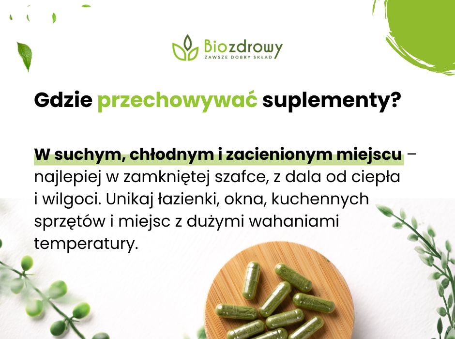Gdzie trzymać suplementy? - infografika