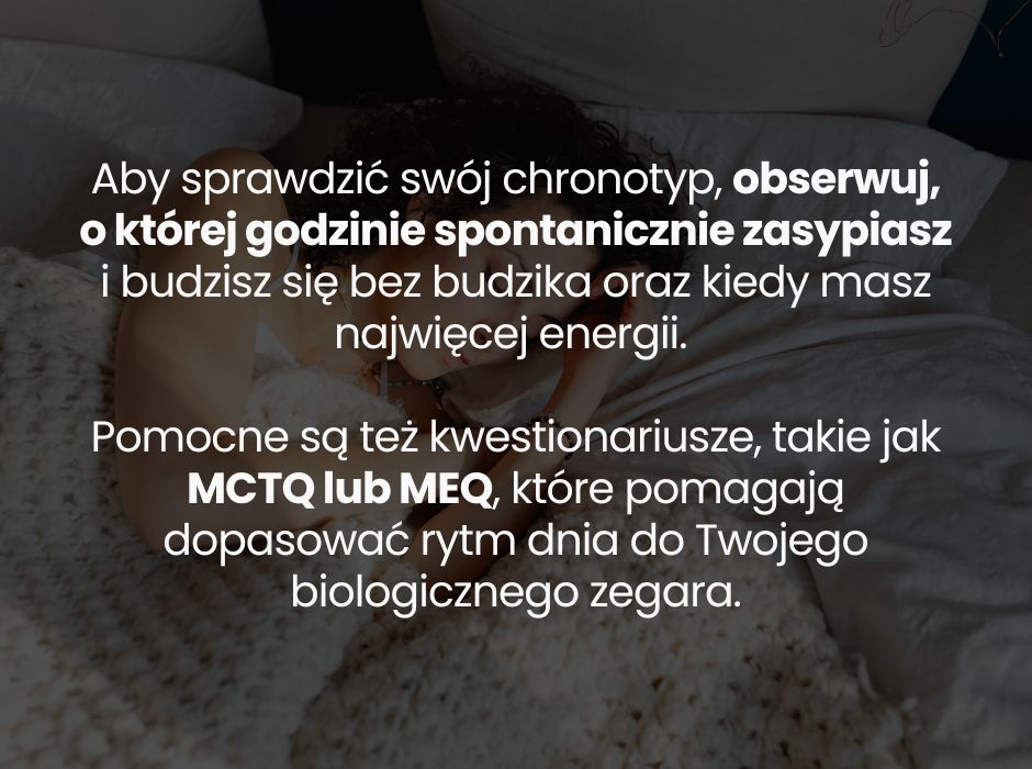 Jak sprawdzić chronotyp snu - infografika