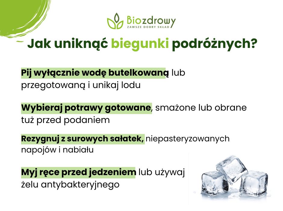 Jak uniknąć biegunki podróżnych? - infografika