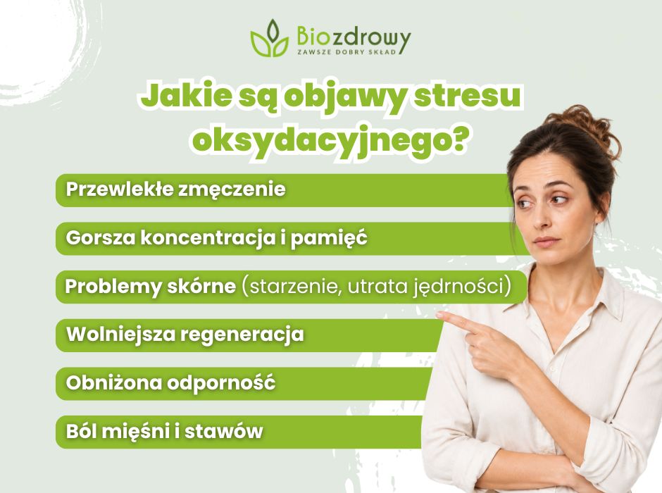 Objawy stresu oksydacyjnego - infografika