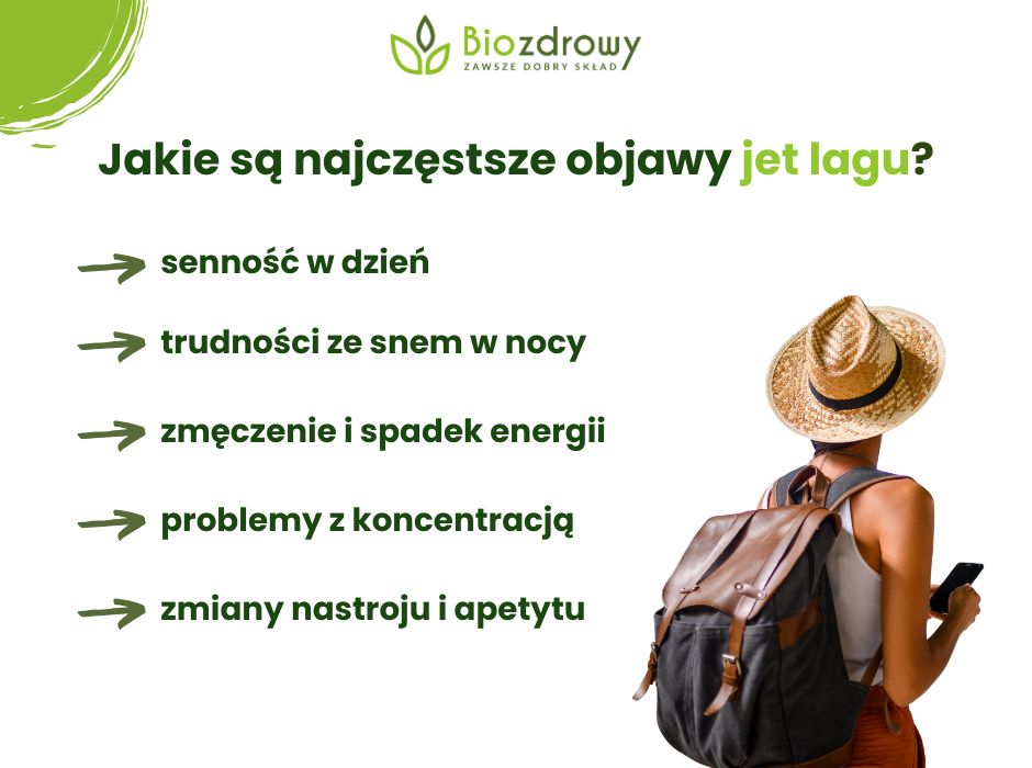 Jakie są najczęstsze objawy jet lagu - infografika