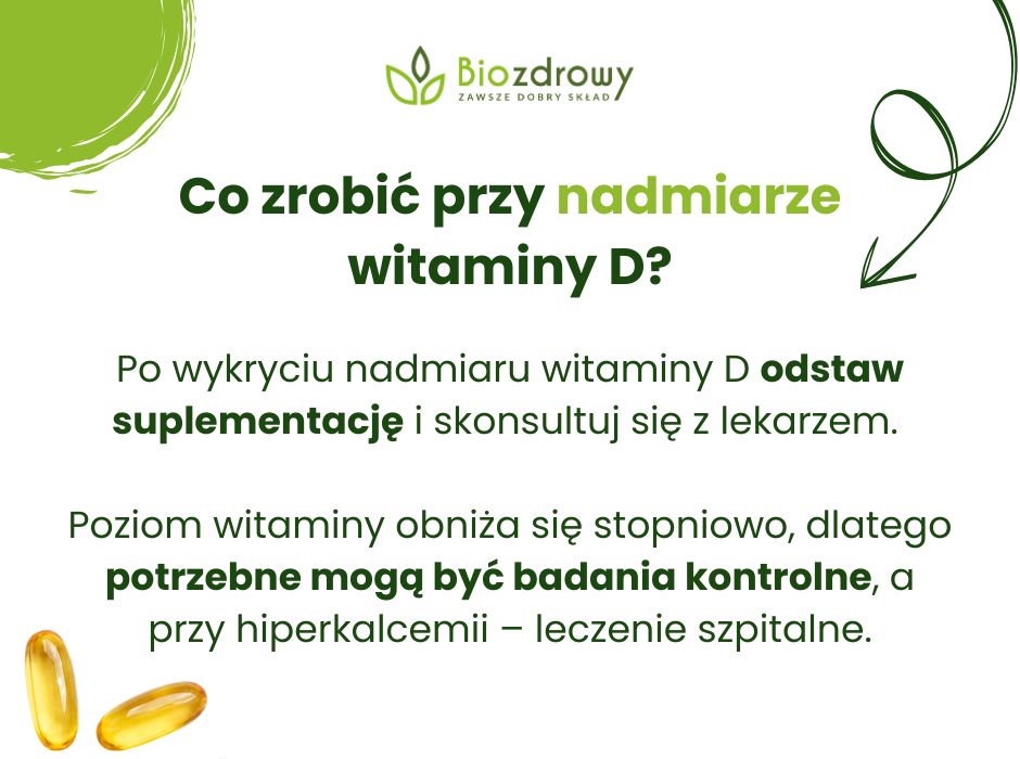 Co zrobić przy nadmiarze witaminy D? - infografika