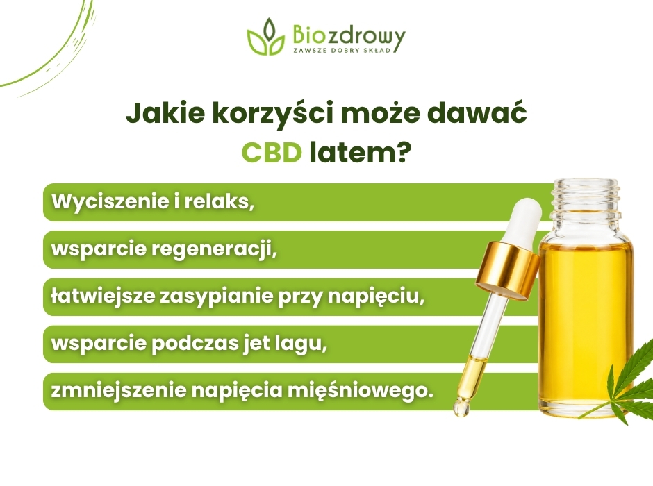 Jakie korzyści może dawać CBD latem? - infografika