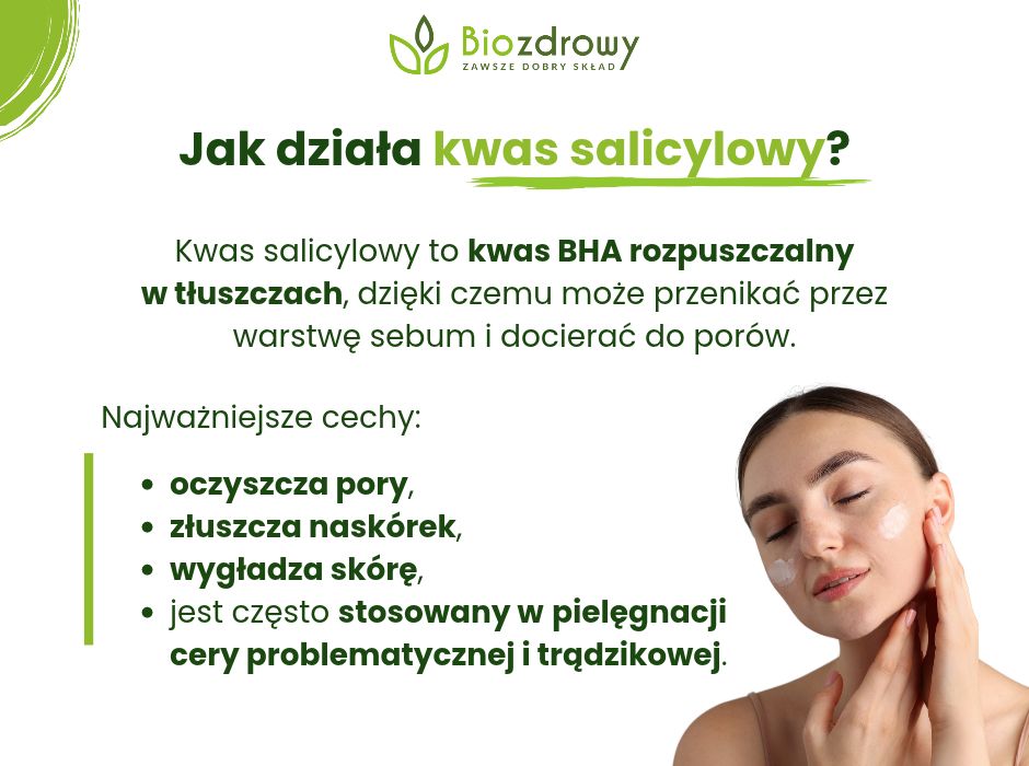 Jak działa kwas salicylowy - infografika