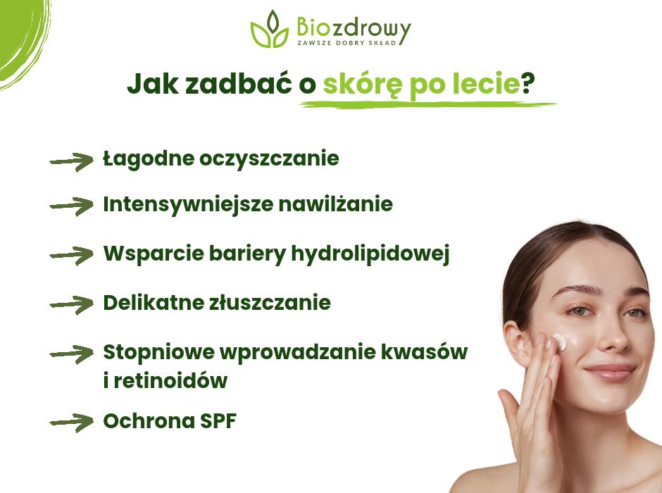 Jak zadbać o skórę po lecie - infografika