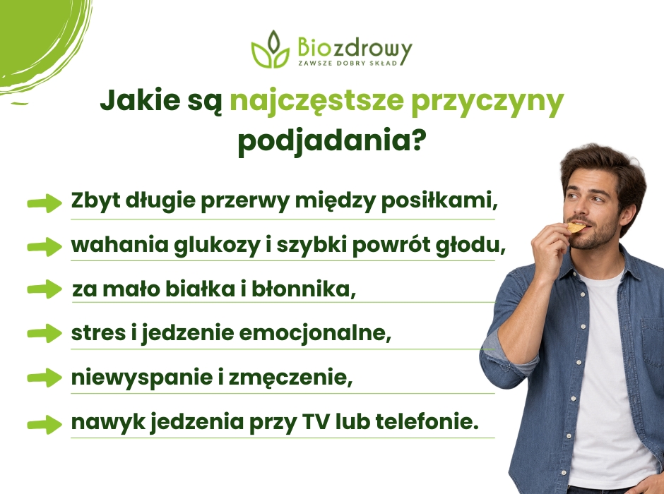 Jakie są najczęstsze przyczyny podjadania? - infografika